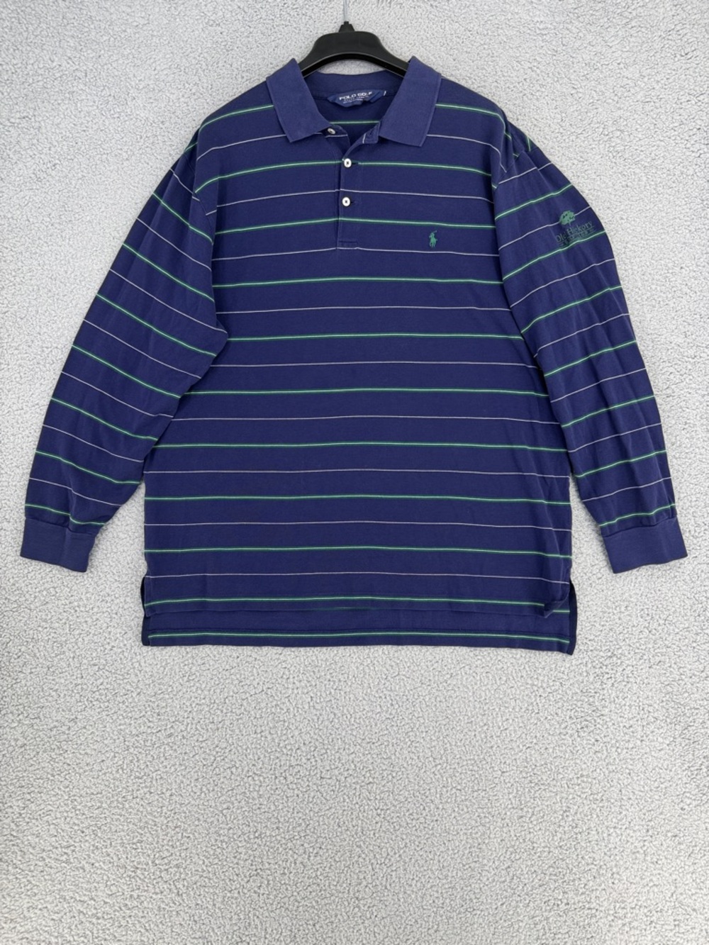 Polo Golf Ralph Lauren long sleeve polo shirt Men’s XL Navy & Green Striped
